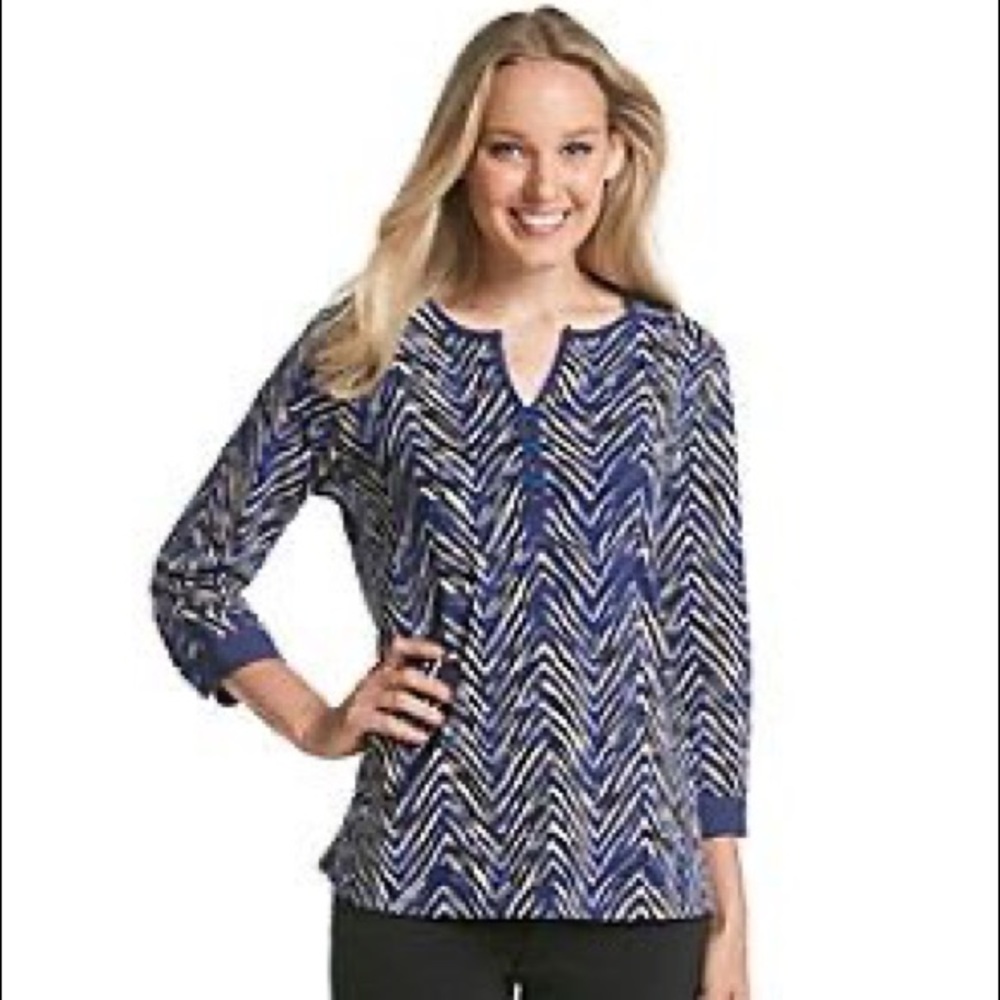 Zebra Print Abstract Chevron Striped Top